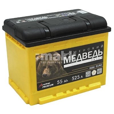 Аккумуляторная батарея 55 Ач Тюменский медведь LA п/п  24,2*17,5*19
