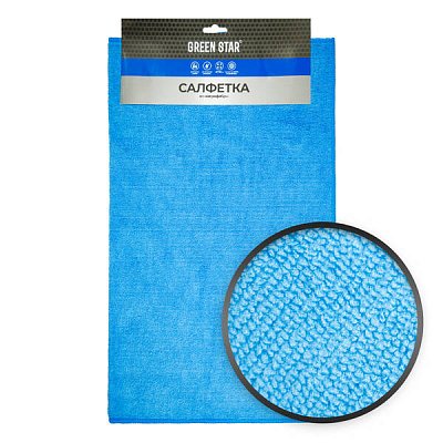 Салфетка из микрофибры 50x60 Green Star синяя 300 гр/м2 