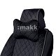 Подушка "косточка" алькантара с контрастн. прострочкой черная 30*20см AUTOPROFI ALC-100NP BK/BK