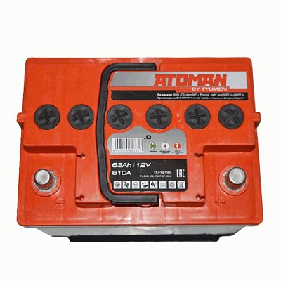 Аккумуляторная батарея 63 Ач ATOMAN о/п  24*17,5*19