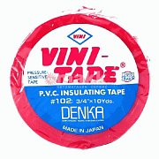 Изолента ПВХ 9м 19мм Denka Vini Tape красная 04073 