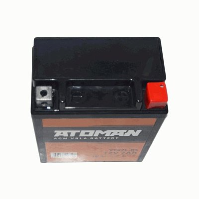 Мото аккумулятор ATOMAN AGM 12V 7Aч (YTX7L-BS) о/п