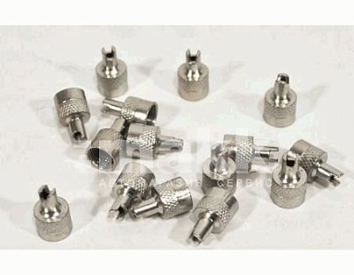 Колпачок камеры (золотника) декоративный, хром-металл с ключом 43447