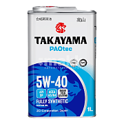 Масло моторное TAKAYAMA PAOtec 5W40 синт ILSAC A3/B4, API SP  1л (12шт/уп) 