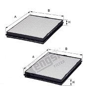 Фильтр салонный Hengst E960LI-2 (CU 2736-2) BMW 5 (E39) 95-04, BMW ALPINA BOVENSIEPEN, комплект 2 шт