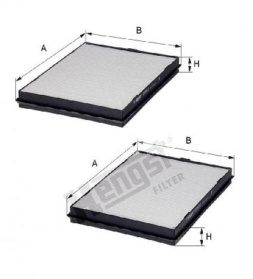 Фильтр салонный Hengst E960LI-2 (CU 2736-2) BMW 5 (E39) 95-04, BMW ALPINA BOVENSIEPEN, комплект 2 шт