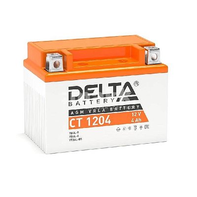 Мото аккумулятор DELTA 12В 4Ач (YB4L-B, YB4L-A, YTX4L-BS) о/п