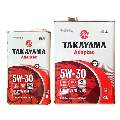 Масло моторное TAKAYAMA Adaptec 5W30 синт. API SN/CF ACEA C3 4л металл АКЦИЯ 4л+1л