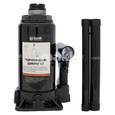 Домкрат 12т подъем 385 мм гидравлический бутылочный БелАК БАК.00046