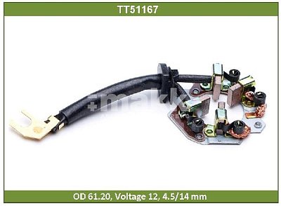 Щеткодержатель стартера Nissan Qashqai (06-) 2.0 в сборе TT51167 Tesla Technics