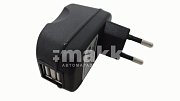Сетевое ЗУ USB порт*2 AVS UT-822 2100мA черный