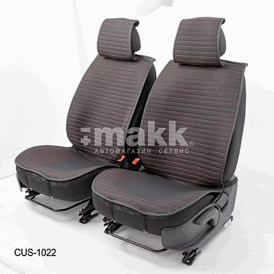 Накидки на сиденье Car Performance передние 2 шт алькантара черн/красные 5шт/уп CUS-1022 BK/RD