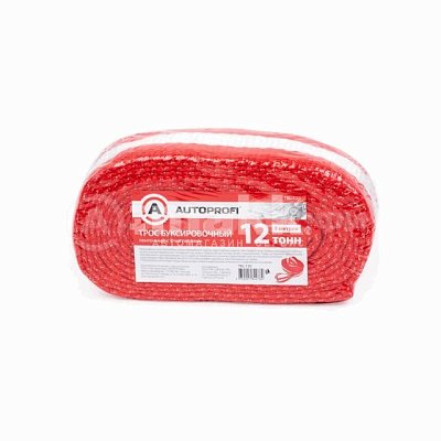 Трос 12т  5м буксировочный ленточный 2 петли Autoprofi 20шт/уп TRL-120