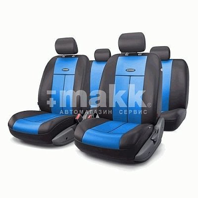 Чехлы AIRBAG полиэстер, 9 предм, передний ряд, задний ряд, черн/син 6 шт/уп TT-902P BK/BL