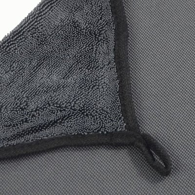 Салфетка из микрофибры 50x60 профессиональное полотенце Green Star серая с черным 600 гр/м2