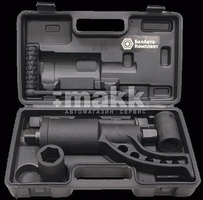 Гайковерт ручной на подшипнике 1", 3600 Нм, в комплекте 2 торц. головки БелАвтоКомплект БАК.00017