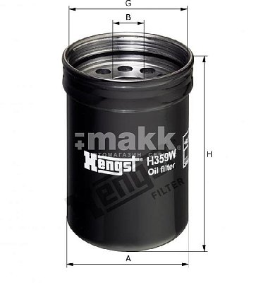 Фильтр масляный Hengst H359W (W 1022) CLAAS, JOHN DEERE, LIEBHERR
