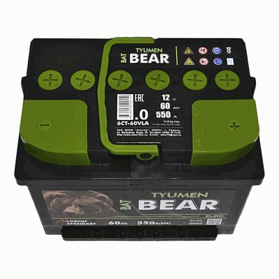 Аккумуляторная батарея 60 Ач  Tyumen BatBear о/п  24,2*17,5*19