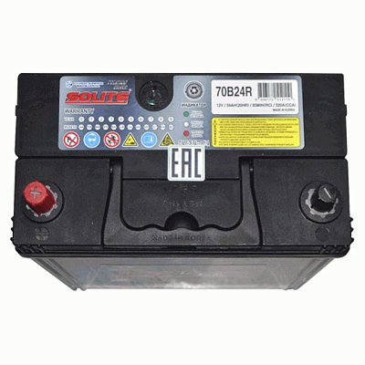 Аккумуляторная батарея 59 Ач Solite Silver (70B24R) п/п тонк.кл. 23,7*12,8*22,2